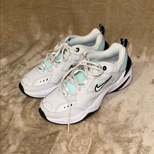 Nike White and Light Blue Athletic Shoes